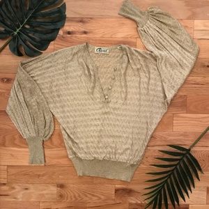Gold Sheer Sweater | Christel/Urban Outfitters